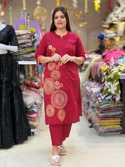 PURE DABBU COTTON CIRCLE DESIGN THREAD WORK CORDSET