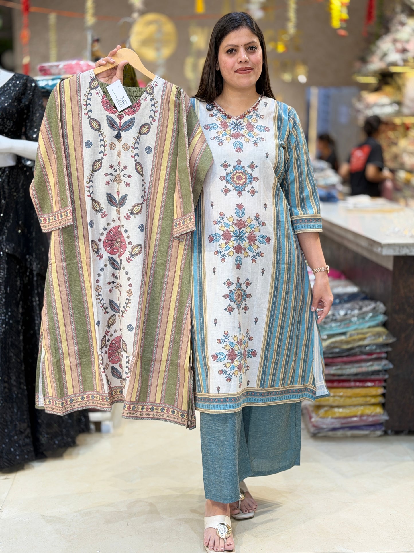 PURE KHADI COTTON PLUS SIZE LONG CORDSET