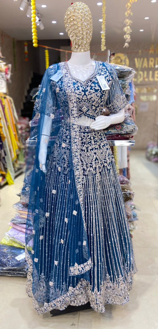 WEDDING WEAR FULL TILLA AND MIRROR WORK FULL FLAIR LEHENGA