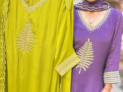 LEAF DESIGN A-LINE SUIT