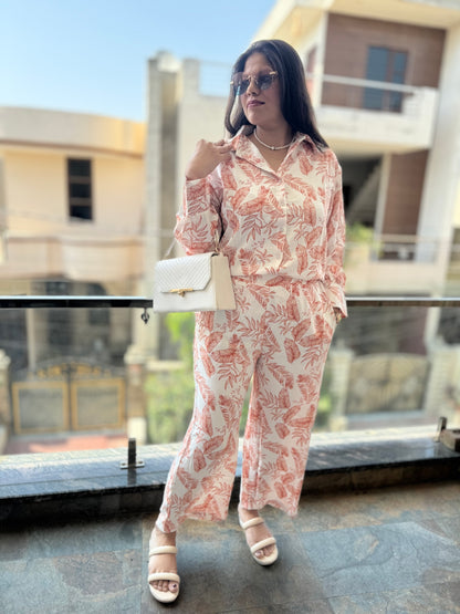 Designer Leaf Co-ord Set – Stylish & Trendy Western Wear for Women | Arsh Wardrobe Collection