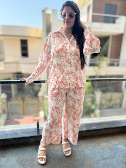 Designer Leaf Co-ord Set – Stylish & Trendy Western Wear for Women | Arsh Wardrobe Collection