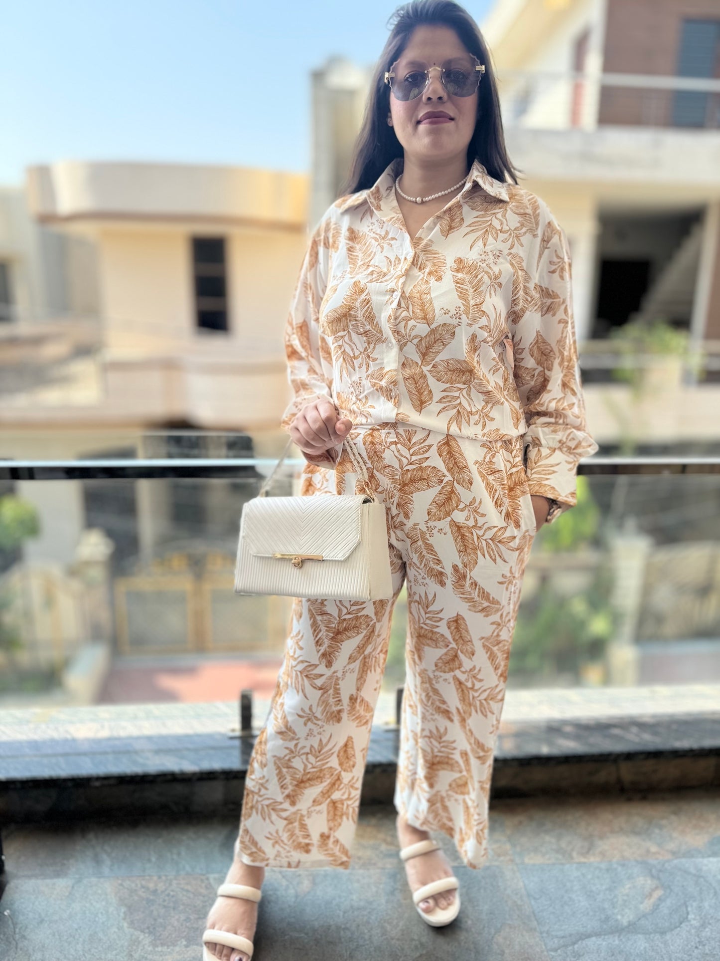 Designer Leaf Co-ord Set – Stylish & Trendy Western Wear for Women | Arsh Wardrobe Collection