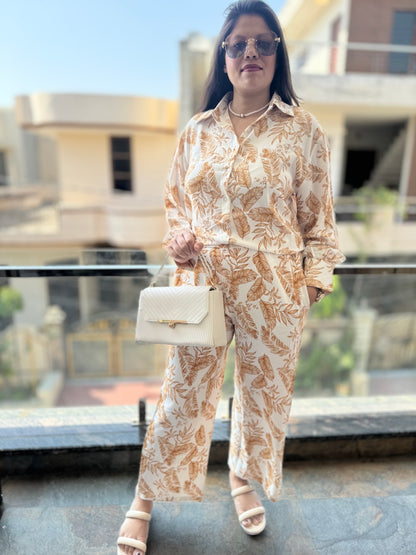 Designer Leaf Co-ord Set – Stylish & Trendy Western Wear for Women | Arsh Wardrobe Collection