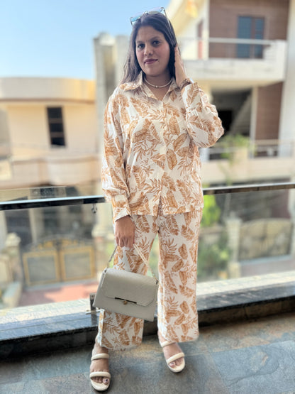 Designer Leaf Co-ord Set – Stylish & Trendy Western Wear for Women | Arsh Wardrobe Collection