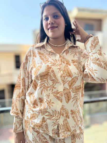 Designer Leaf Co-ord Set – Stylish & Trendy Western Wear for Women | Arsh Wardrobe Collection