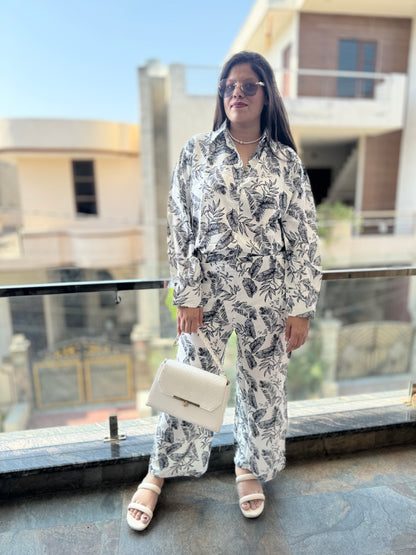 Designer Leaf Co-ord Set – Stylish & Trendy Western Wear for Women | Arsh Wardrobe Collection