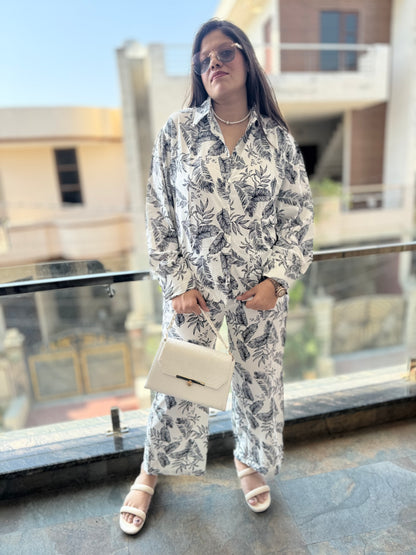 Designer Leaf Co-ord Set – Stylish & Trendy Western Wear for Women | Arsh Wardrobe Collection