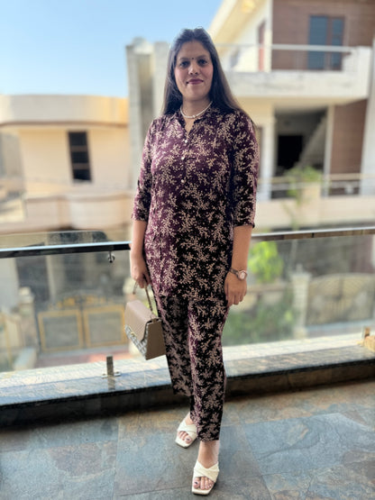 Flower Printed Cord Set (Cord 004)