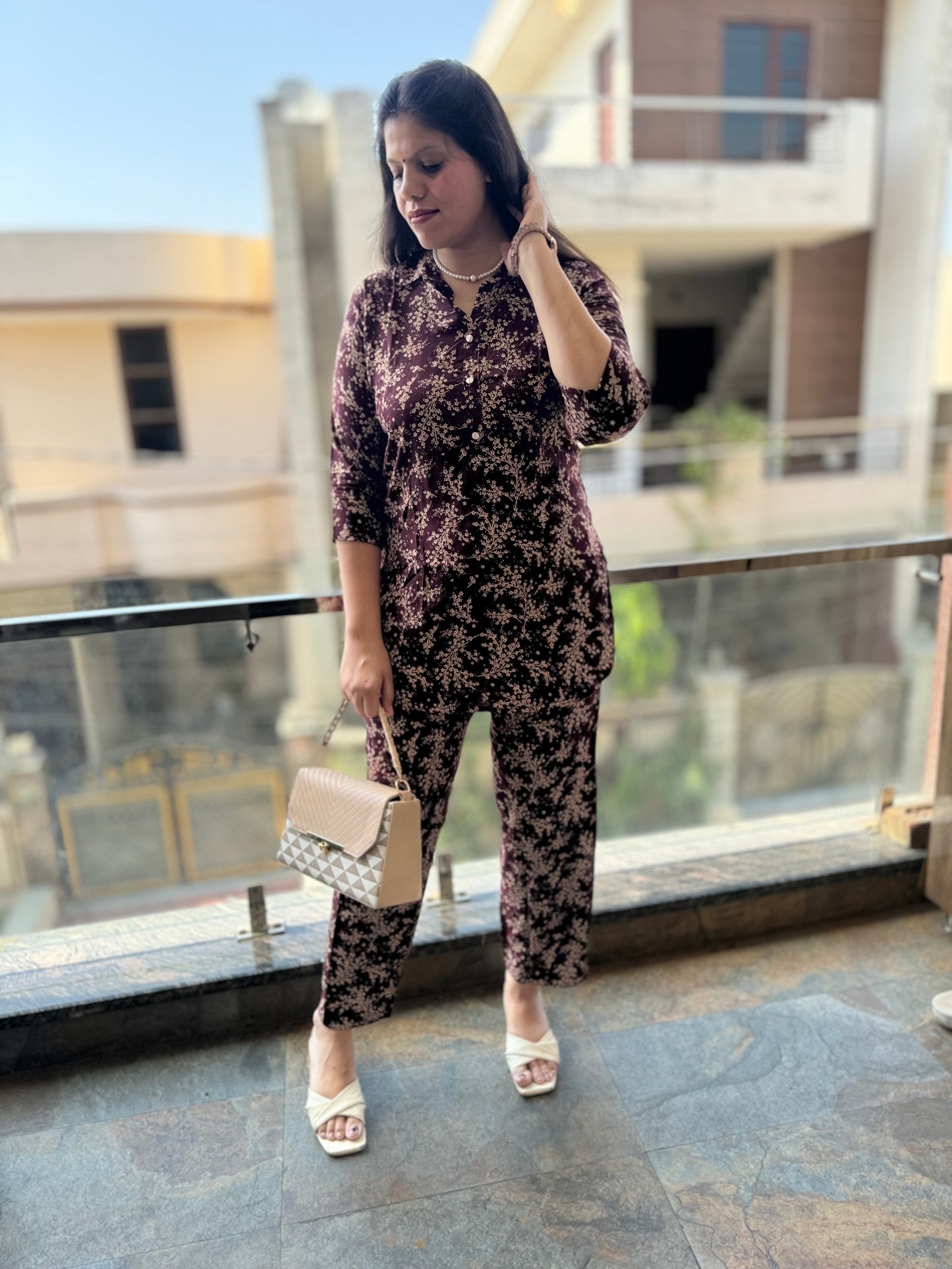 Flower Printed Cord Set (Cord 004)