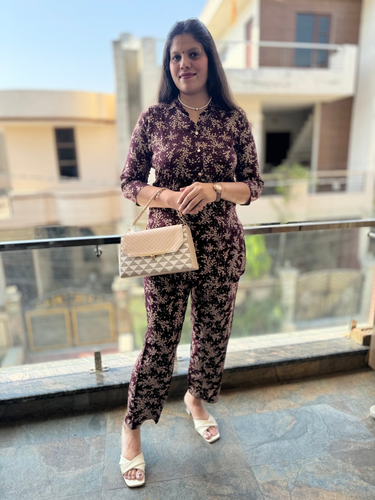 Flower Printed Cord Set (Cord 004)