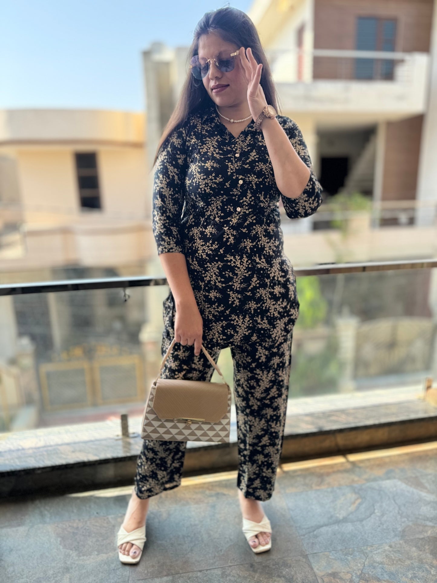 Flower Printed Cord Set (Cord 004)