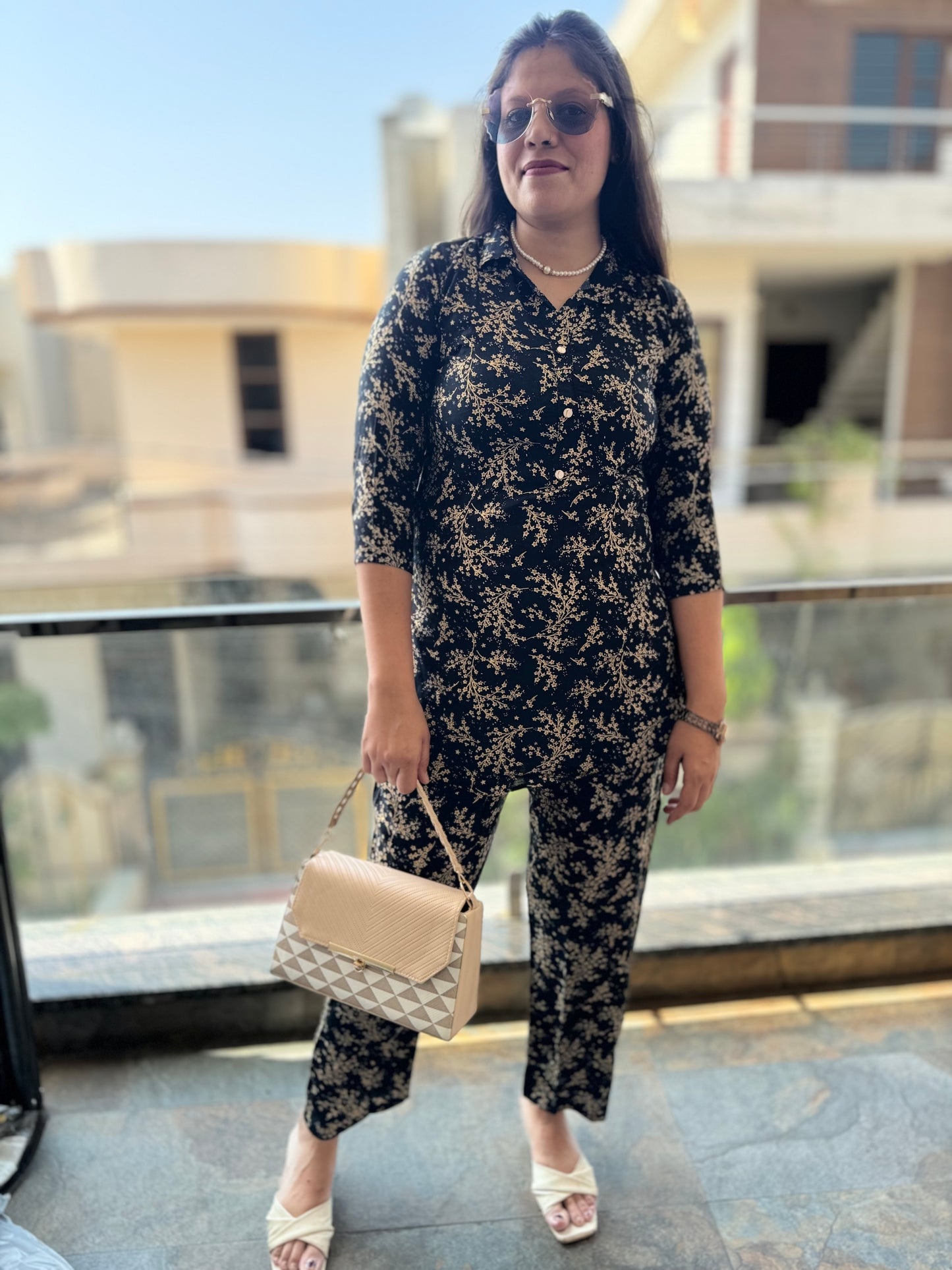 Flower Printed Cord Set (Cord 004)