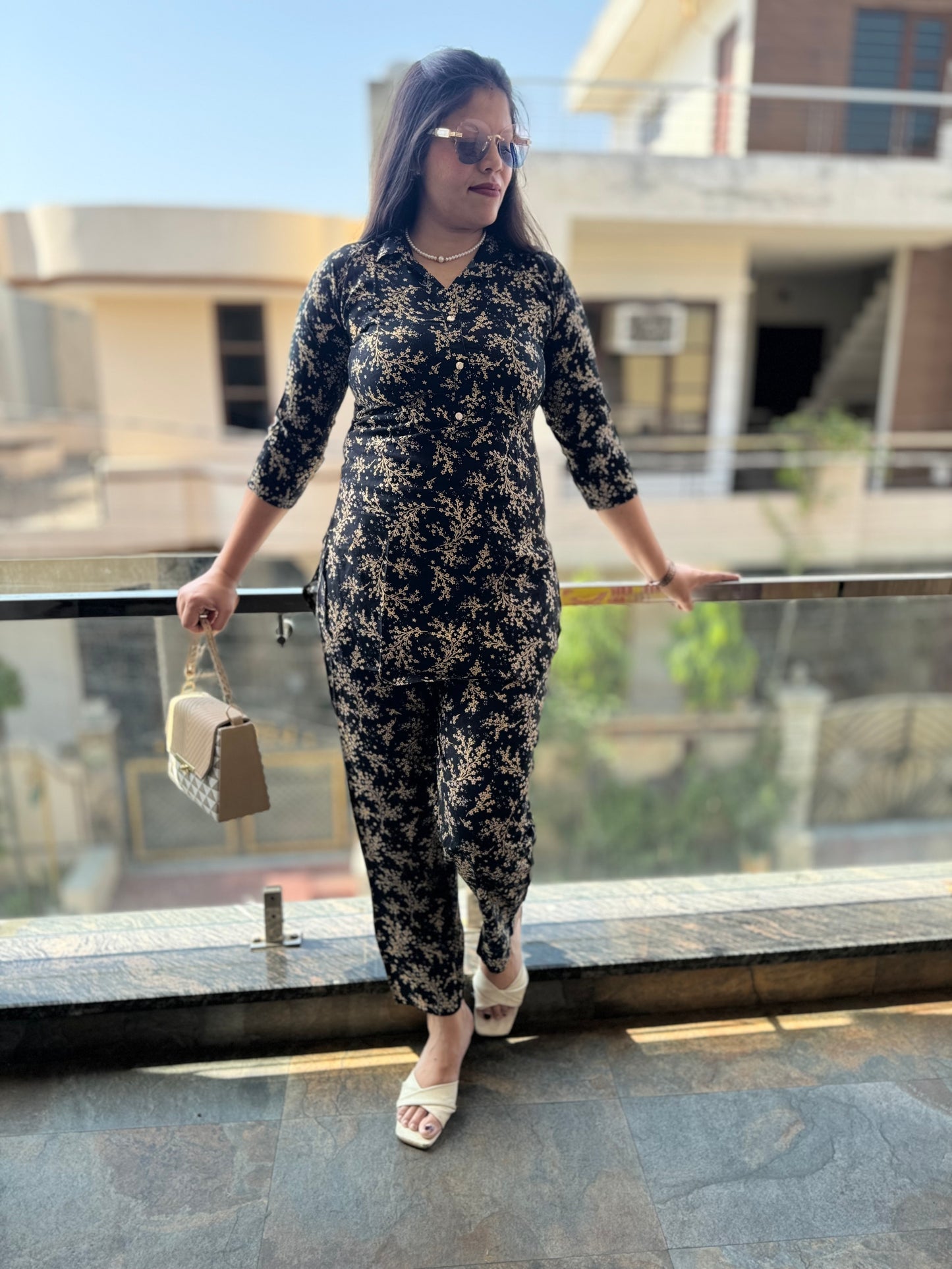 Flower Printed Cord Set (Cord 004)