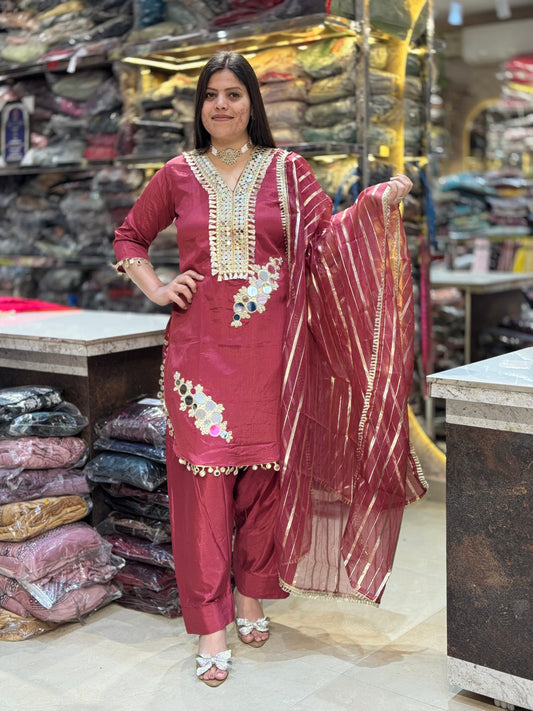 BEAUTIFUL GLASS TISSUE FARSHI SALWAR SUIT