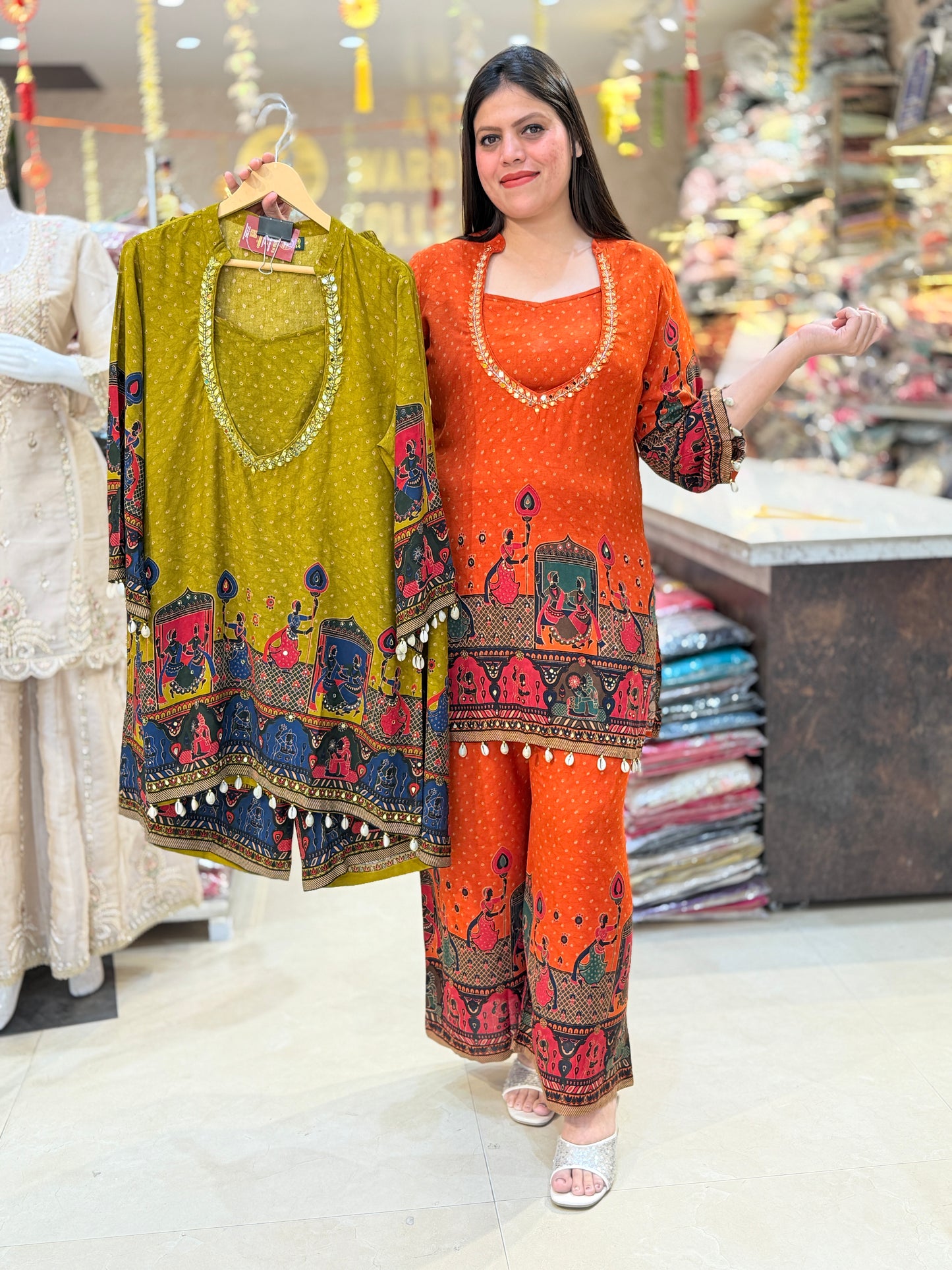 MEHNDI GREEN PURE COTTON DUEL COLOUR BUSTIER CORDSET