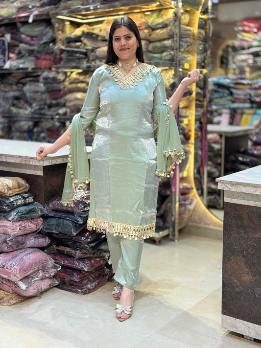 BEAUTIFUL DESIGNER ORIGNAL MIRROR WORK 3PC SUIT