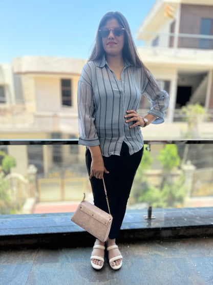 Shrug Chiffon Parallel Shirt