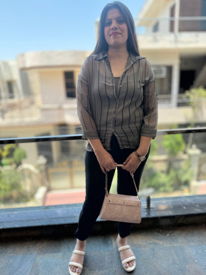 Shrug Chiffon Parallel Shirt