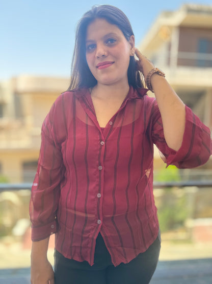 Shrug Chiffon Parallel Shirt