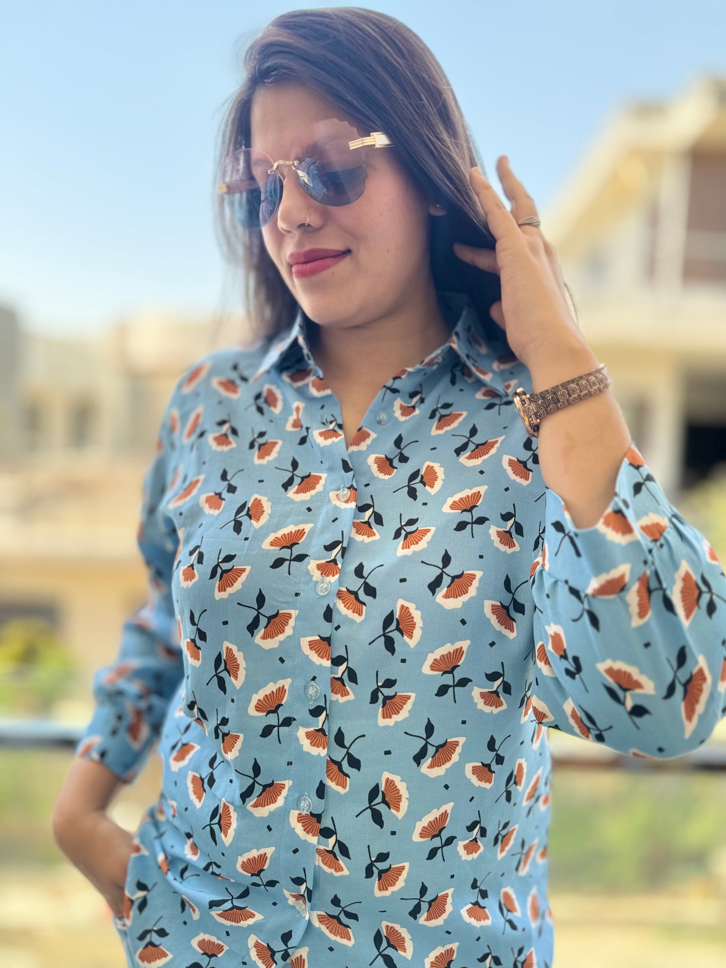 Flower Printed Georgette Cordset