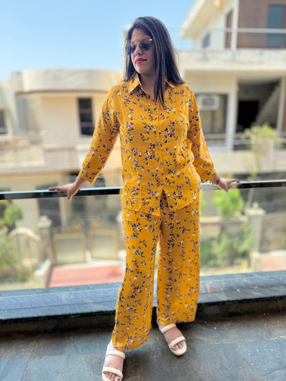 Flower Printed Georgette Cordset