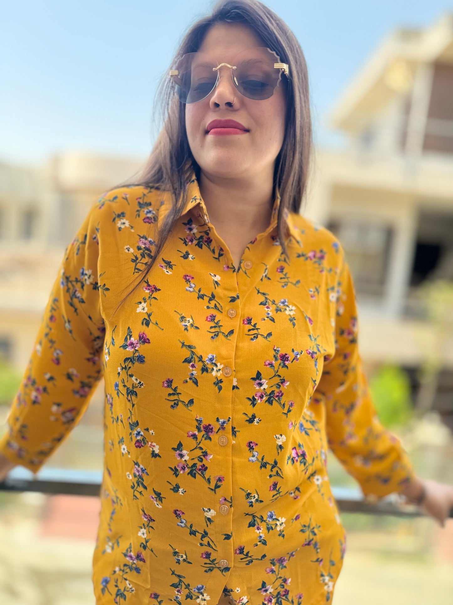 Flower Printed Georgette Cordset