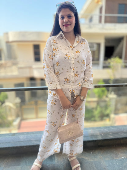 Flower Printed Georgette Cordset