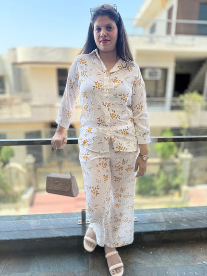 Flower Printed Georgette Cordset