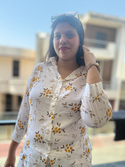 Flower Printed Georgette Cordset