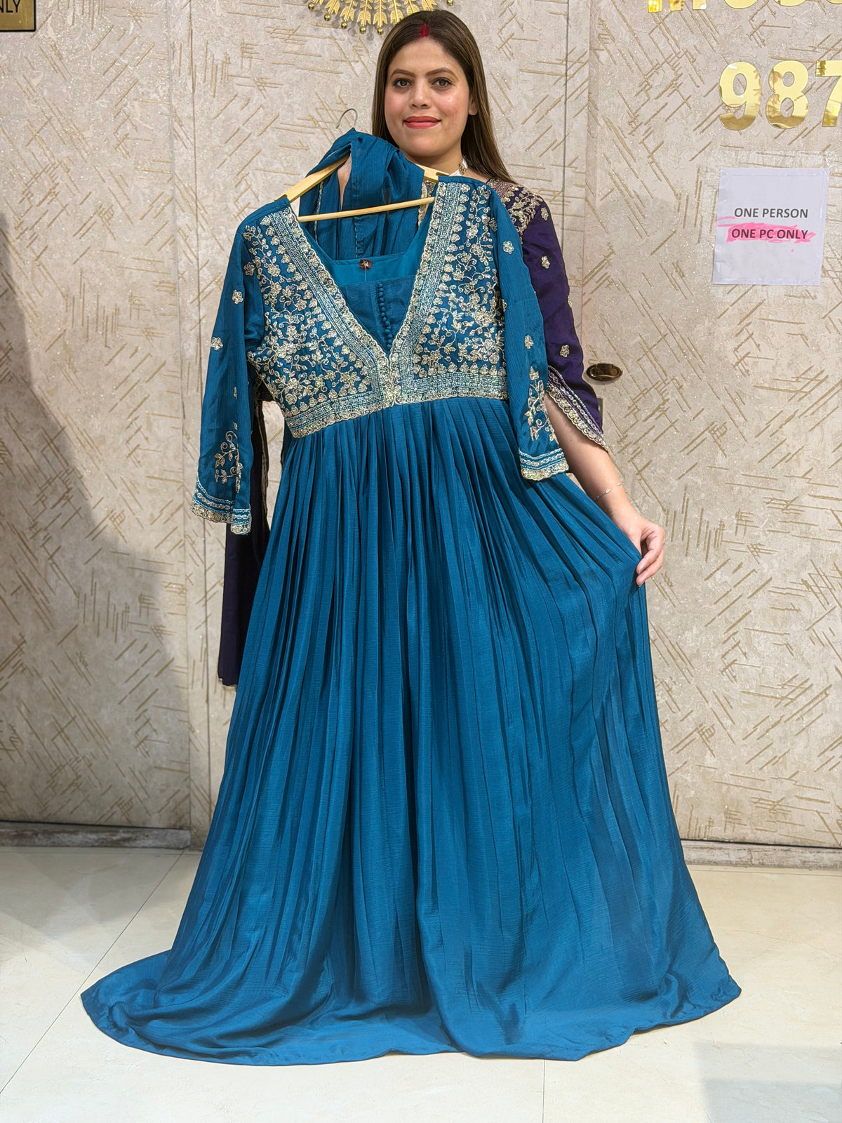 BEAUTIFUL DESIGN FULL PEARL WORK DESIGNER ANARKALI
