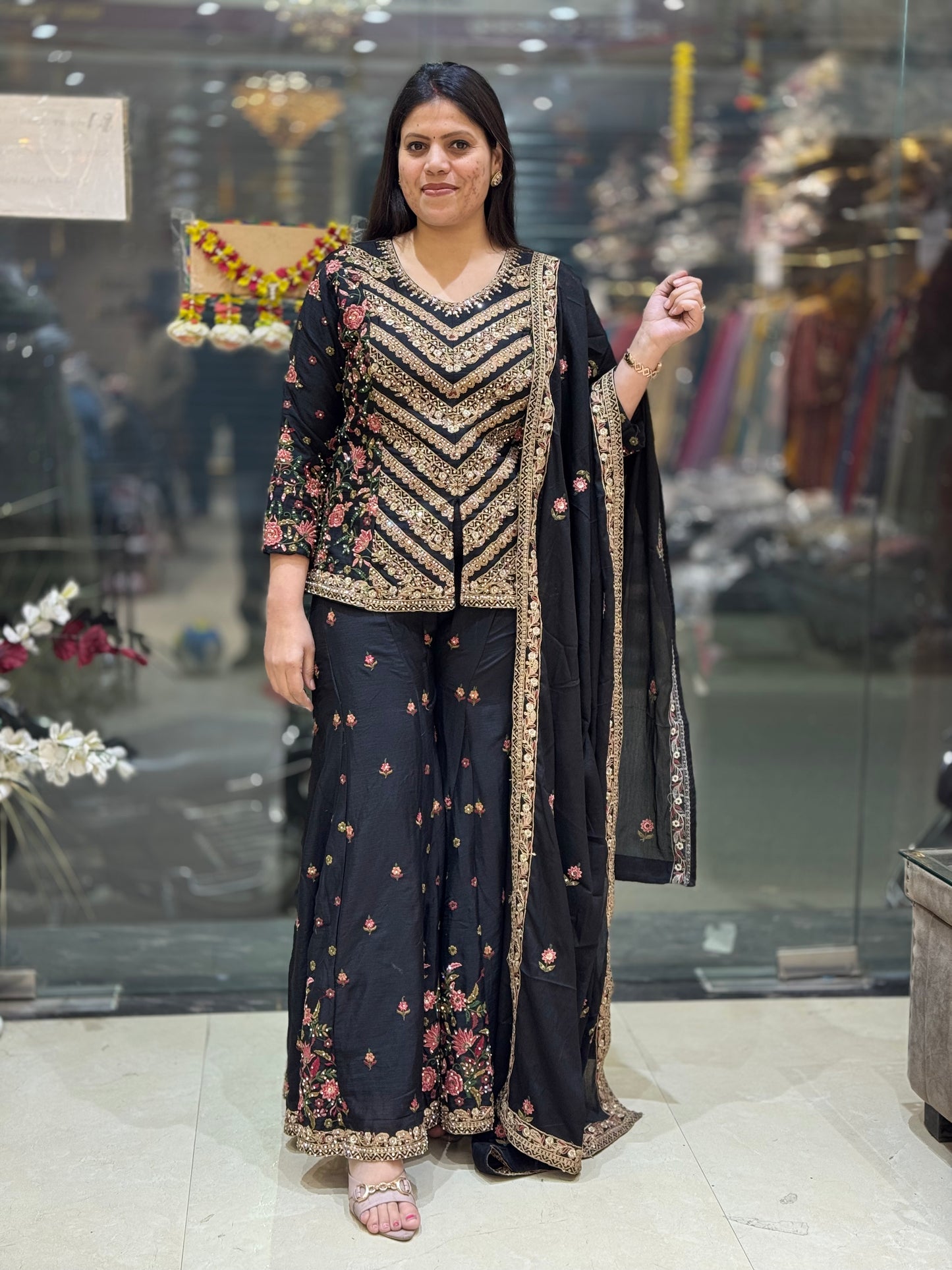 WEDDING WEAR KURTI DESIGN WITH SIPI WORK WITH FULL DLAIR JAFFA