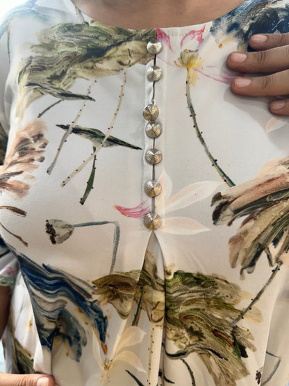 Digital Flower Print Malai Top