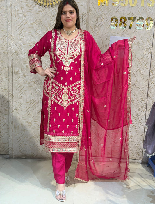 PARTY WEAR EMROIDED DESIGNER SUIT