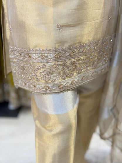 DUAL RUSSIAN SILK ARTICLE WITH FULLY HAND WORK