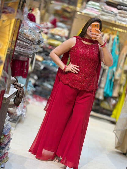 RED CROP TOP WITH JAFFA