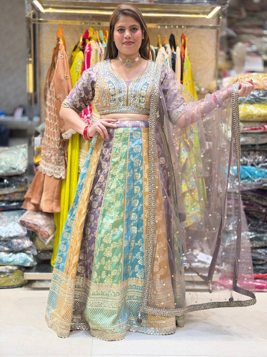 WEDDING WEAR DESIGNER BANARSI FULL FLAIR LEHENGA