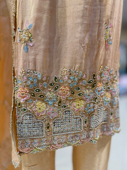 PREMIUM RUSHIAN SILK HANDWORK DESIGN 3PC SUIT