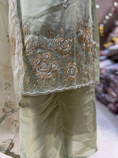 BEAUTIFUL DESIGNER PEARL AND SIPI WORK SUIT