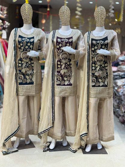 WEDDING WEAR SIPI WORK BEAUTIFUL DUPPTA SUIT