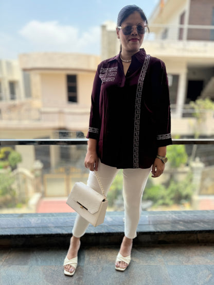 IndiPehnawa Trendy Sirvoski Shirt