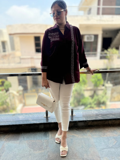 IndiPehnawa Trendy Sirvoski Shirt