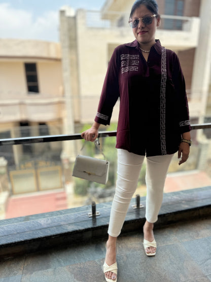 IndiPehnawa Trendy Sirvoski Shirt