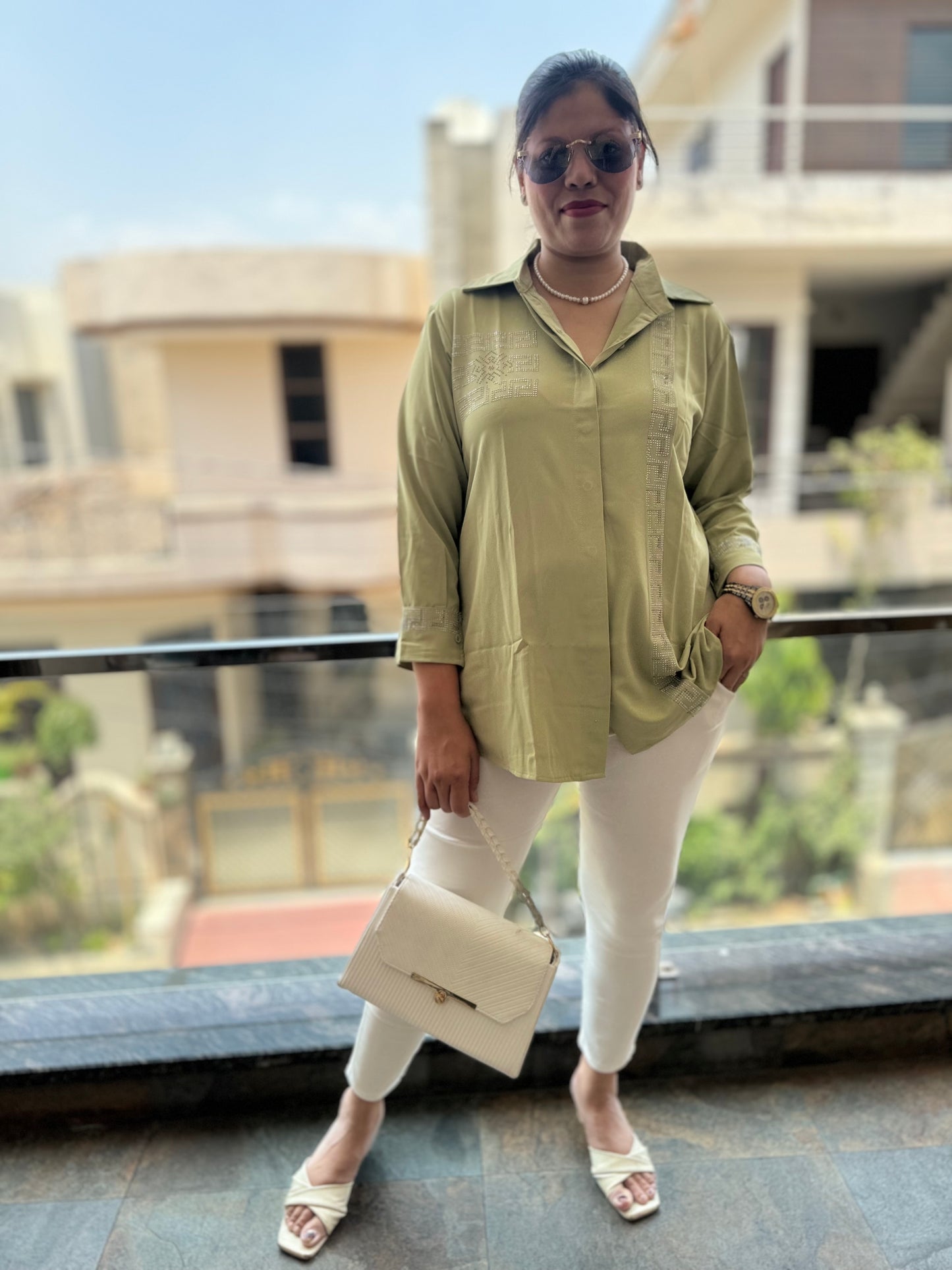 IndiPehnawa Trendy Sirvoski Shirt