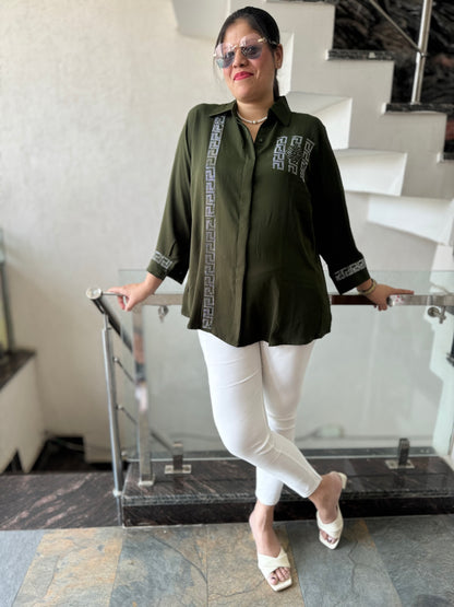 IndiPehnawa Trendy Sirvoski Shirt