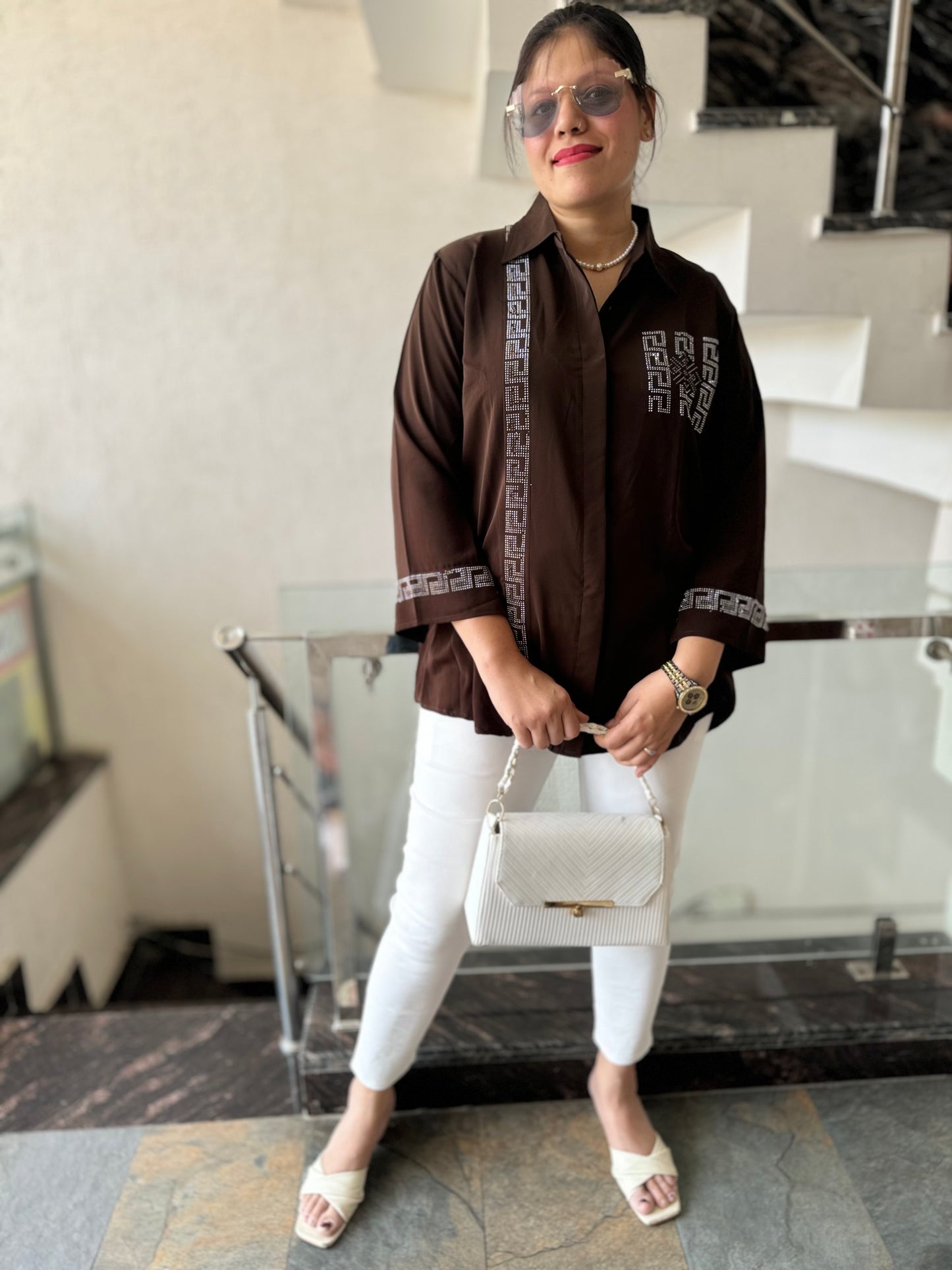 IndiPehnawa Trendy Sirvoski Shirt