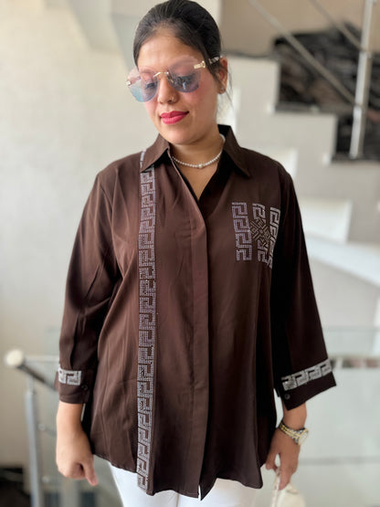 IndiPehnawa Trendy Sirvoski Shirt