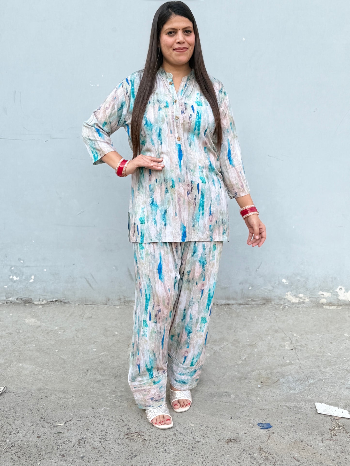 BEAUTIFUL PRINTS SHIRT WITH FARSHI SALWAR