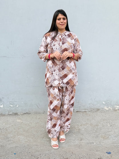 BEAUTIFUL PRINTS SHIRT WITH FARSHI SALWAR