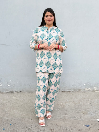 BEAUTIFUL PRINTS SHIRT WITH FARSHI SALWAR